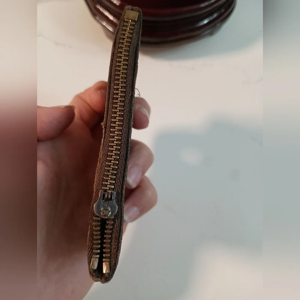LOUIS VUITTON Monogram Pochette Coin Case Brown